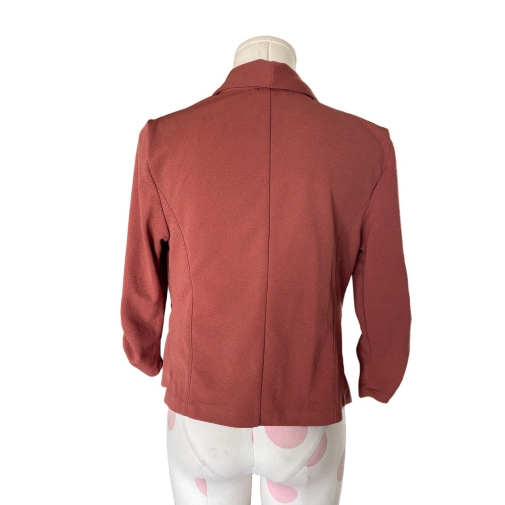 Boho Minimalist Earthy Chic – Maurice’s Rust Open Front Blazer – M - Picture 6 of 9